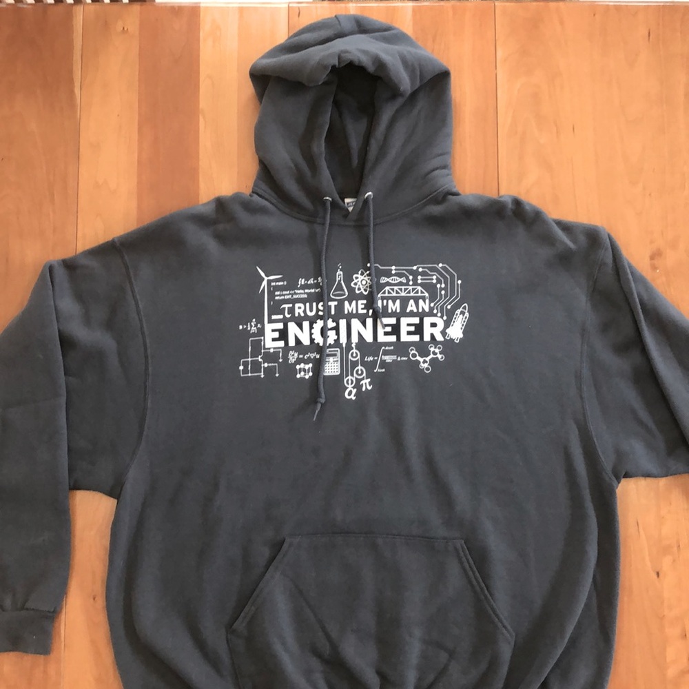 Gray sweatshirt perfect for an engineer